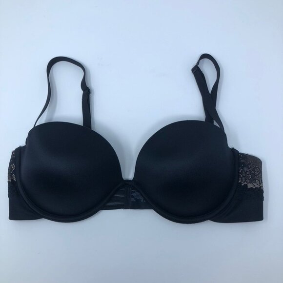 Maidenform Black Strapless Bra Push-Up Plunge Size 36C Convertible - Picture 1 of 7